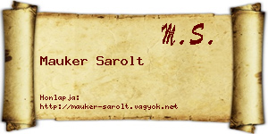 Mauker Sarolt névjegykártya